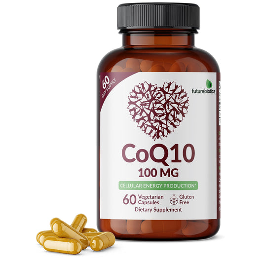 Bottle of Futurebiotics CoQ10 100 mg with 60 vegetarian capsules