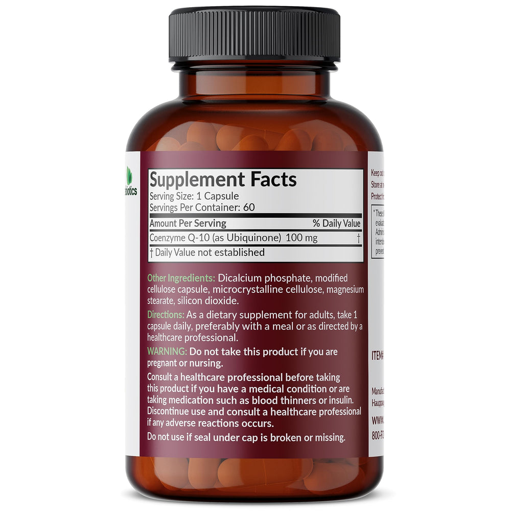 Close-up of Futurebiotics CoQ10 100 mg capsule