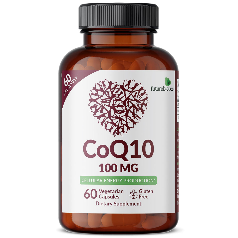 Gluten-free label on Futurebiotics CoQ10 packaging