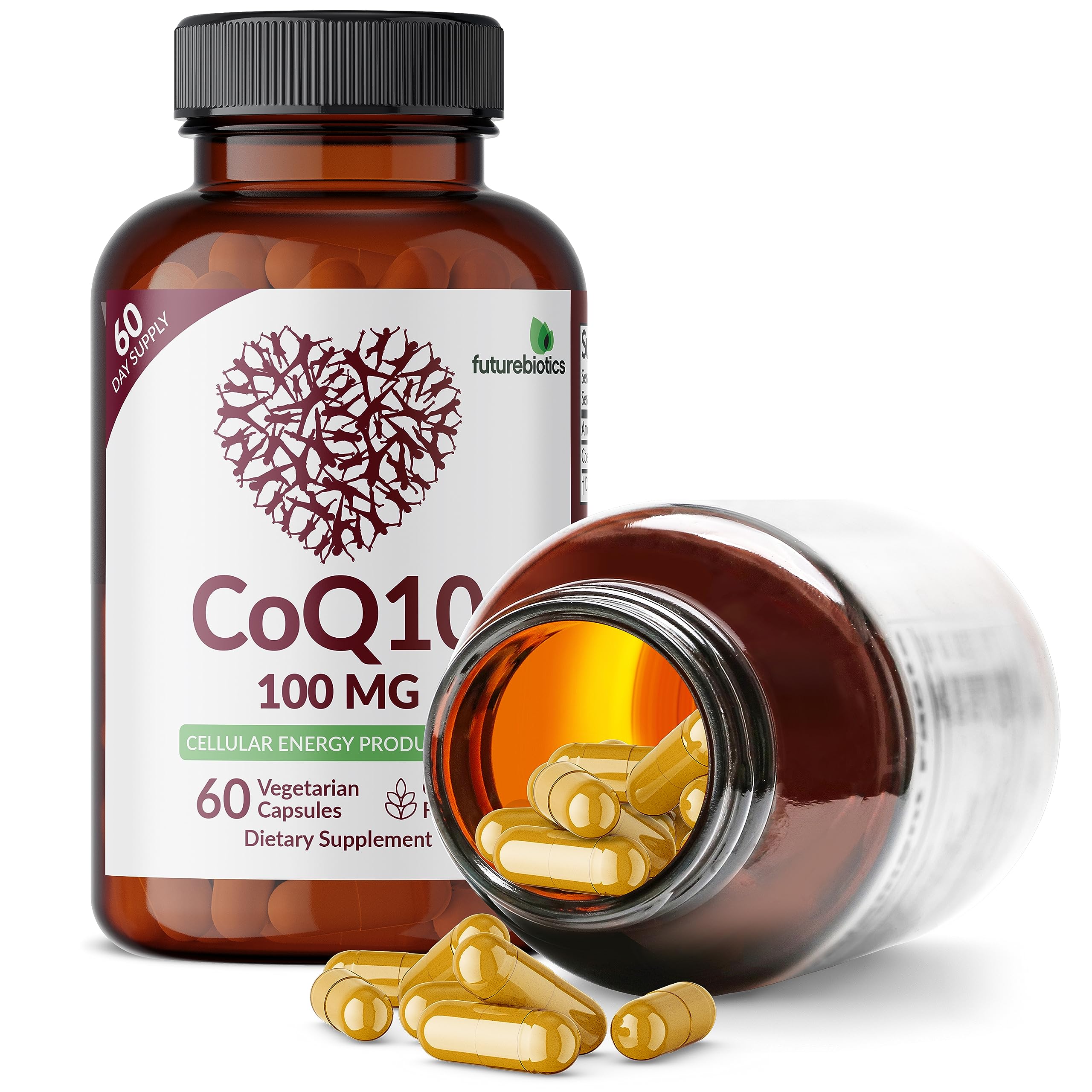 Vegan/vegetarian friendly symbol on CoQ10 label