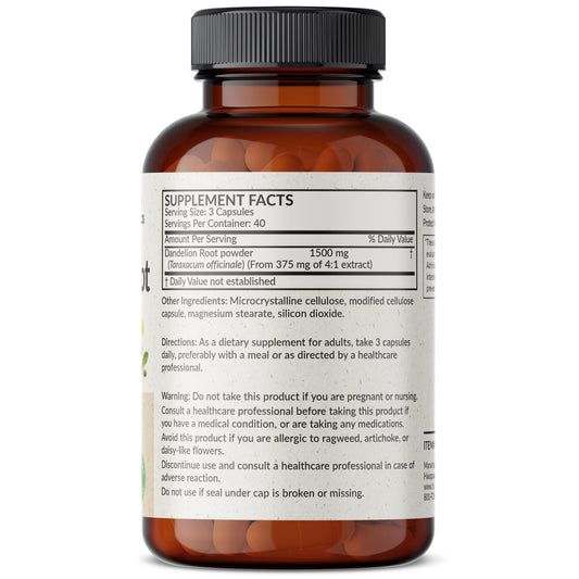 Close-up of label highlighting 4:1 extract and ingredients