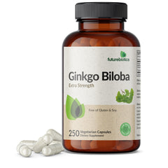 Ginkgo Biloba bottle label featuring 250 Vegetarian Capsules
