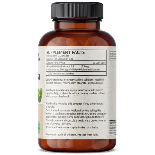Close-up of FutureBiotics Ginkgo Biloba bottle