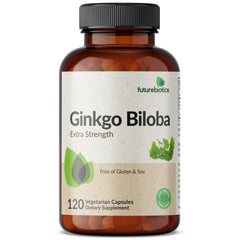 Futurebiotics Ginkgo Biloba Extra Strength bottle with 120 vegan capsules