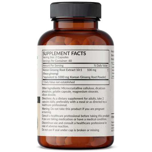 Close-up of Futurebiotics Korean Panax Ginseng label