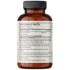 Close-up of Futurebiotics Maca Root label highlighting Non-GMO and vegan formula