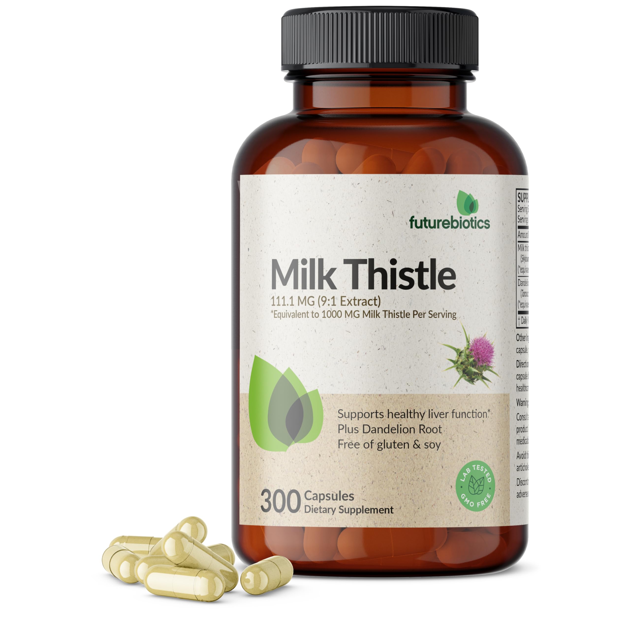 Futurebiotics Milk Thistle Silymarin Marianum & Dandelion Root 300 capsules hero image