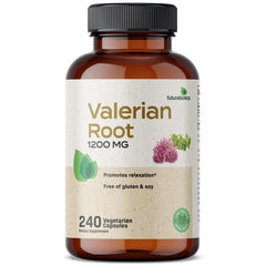 Bottle of FutureBiotics Valerian Root 1200 mg capsules