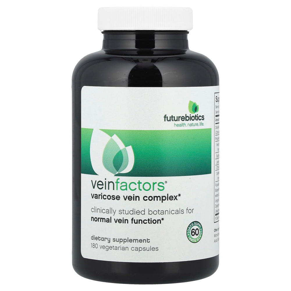 Futurebiotics VeinFactors bottle and label – 180 Vegetarian Capsules