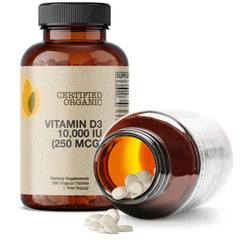 High-potency Vitamin D3 10,000 IU per organic tablet