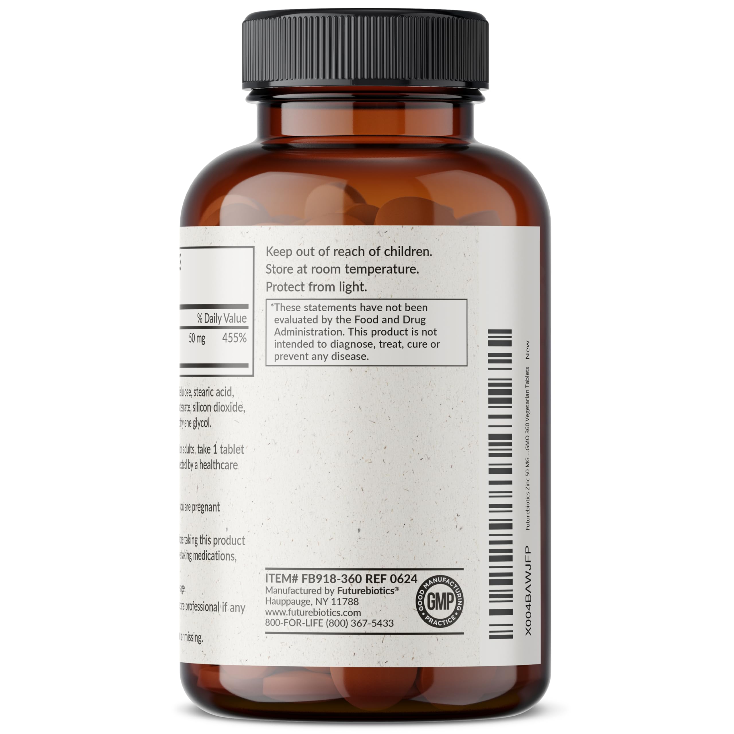 Back packaging showing supplement facts