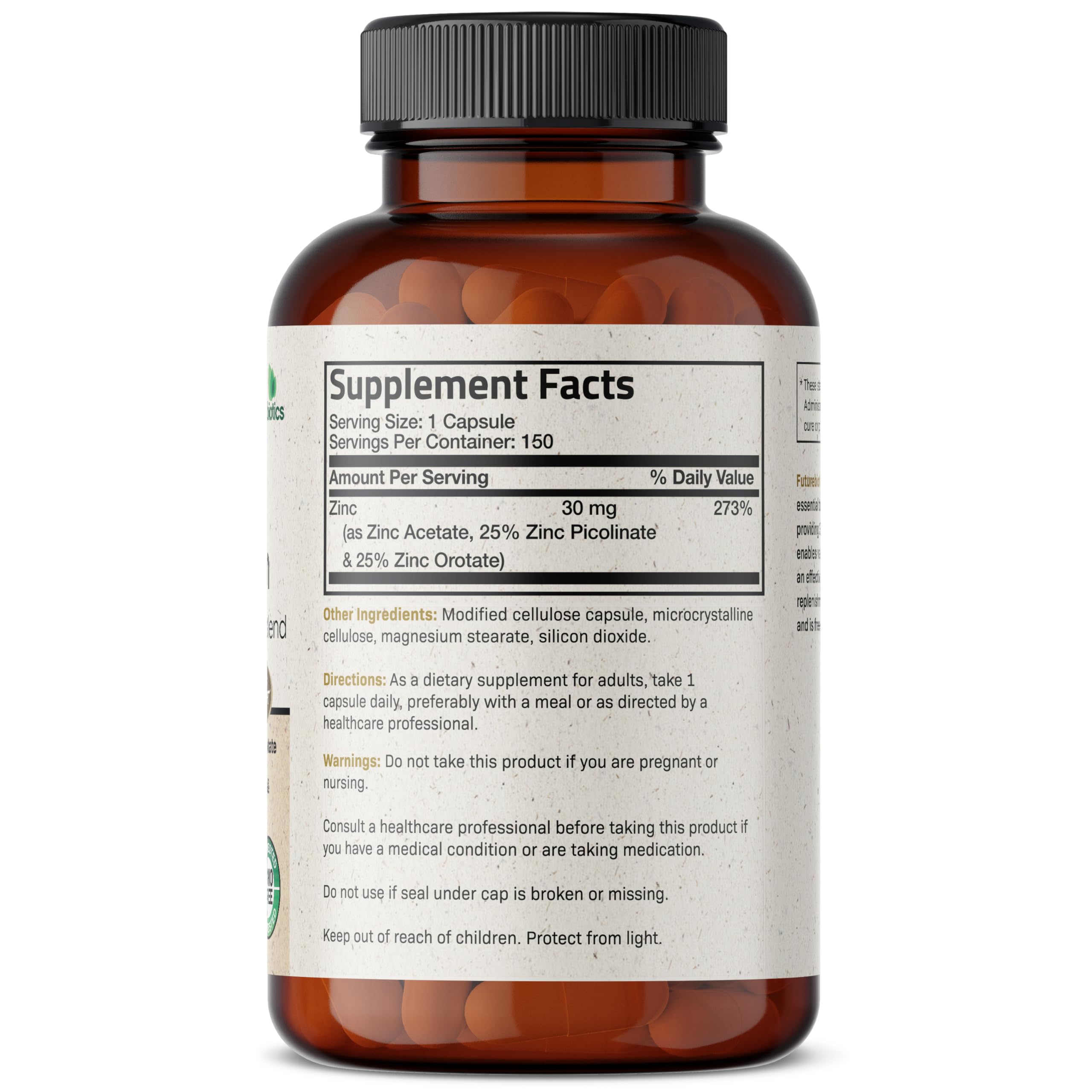 Close-up of zinc forms: acetate, picolinate and orotate