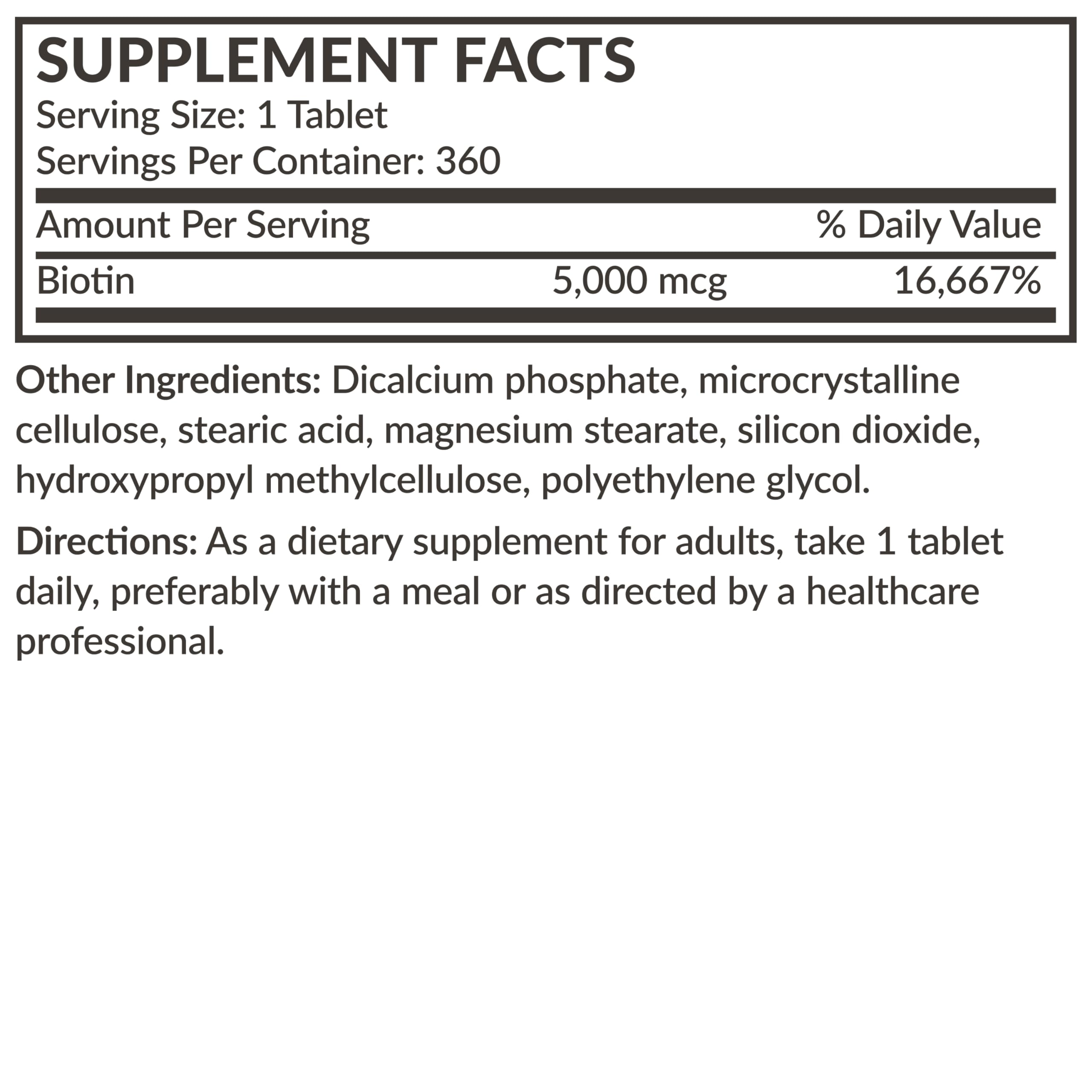 Packaging and label view of Futurebiotics Biotin 5000 MCG