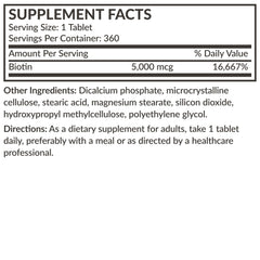 Packaging and label view of Futurebiotics Biotin 5000 MCG