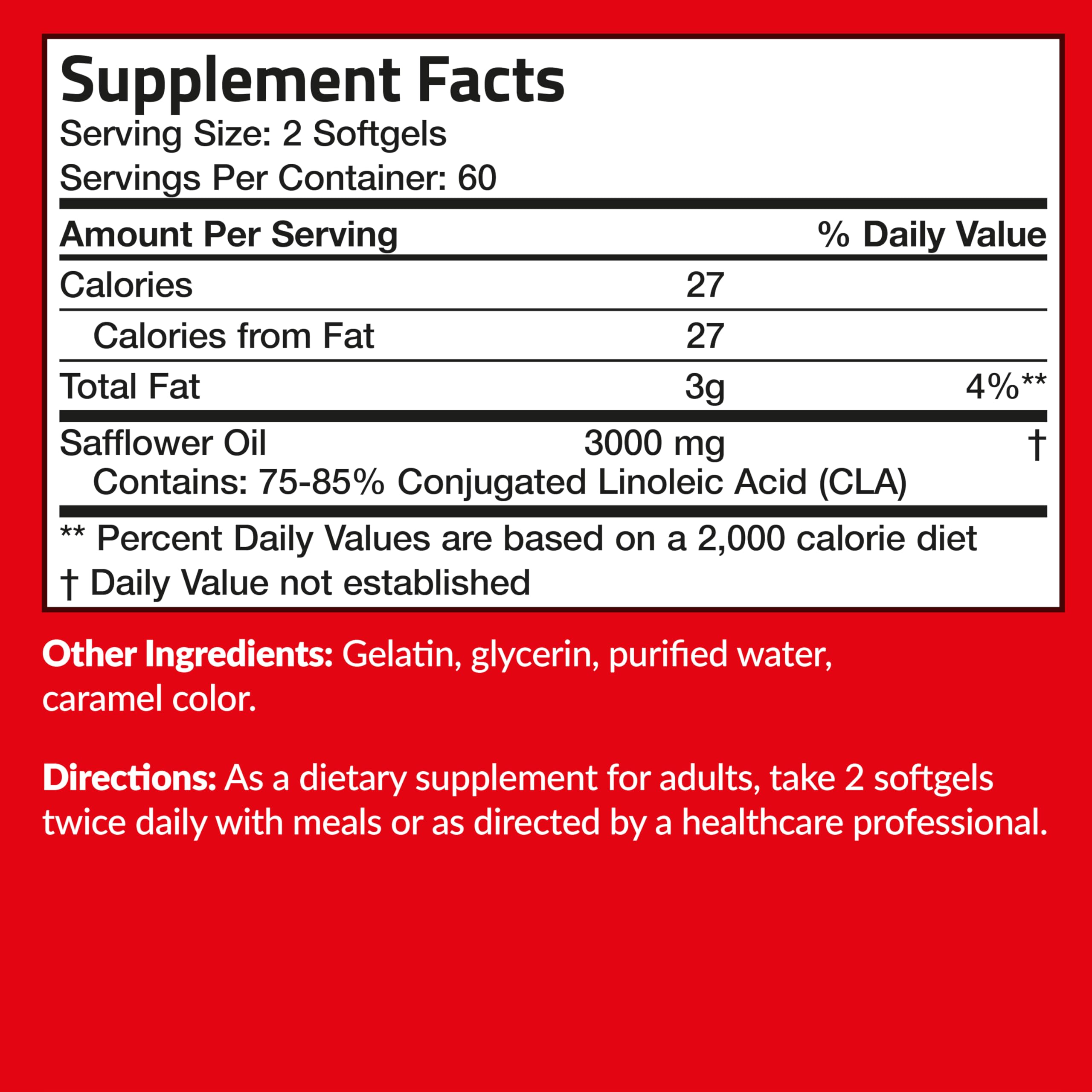 120 softgels in CLA 3000 bottle