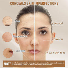 FV 2 Pack Waterproof Foundation matte-finish-closeup highlights smooth shine-free skin
