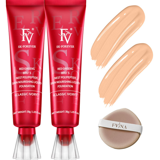 FV Foundation waterproof pack bottle front shows long-lasting matte coverage.