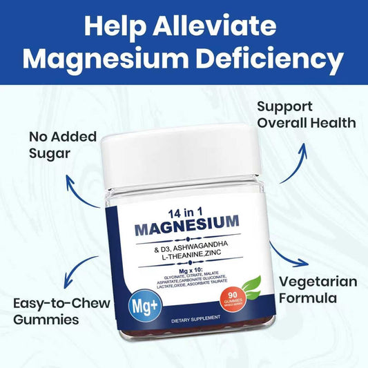 Close-up of DeepCalmly 14-in-1 magnesium gummies