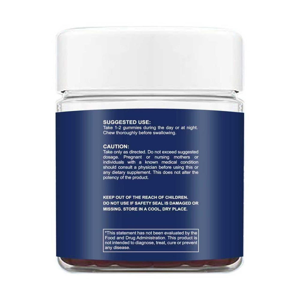 Illustration of key ingredients: Ashwagandha, L-Theanine, Zinc and Vitamin D3