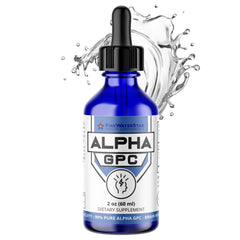 Bottle of FWS Alpha GPC 300 mg liquid choline supplement