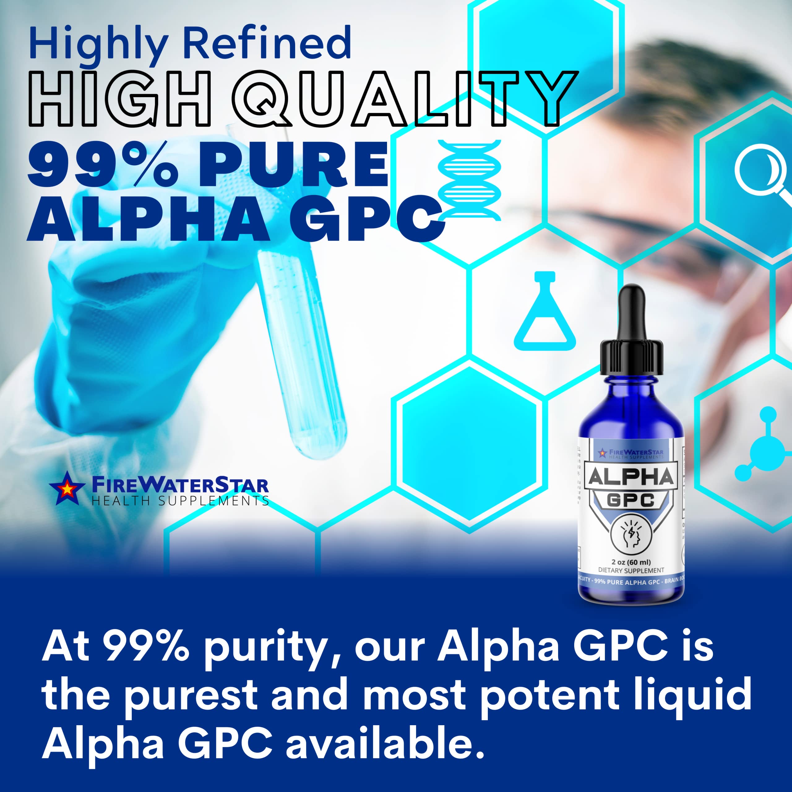 Graphic highlighting 99% purity of Alpha GPC
