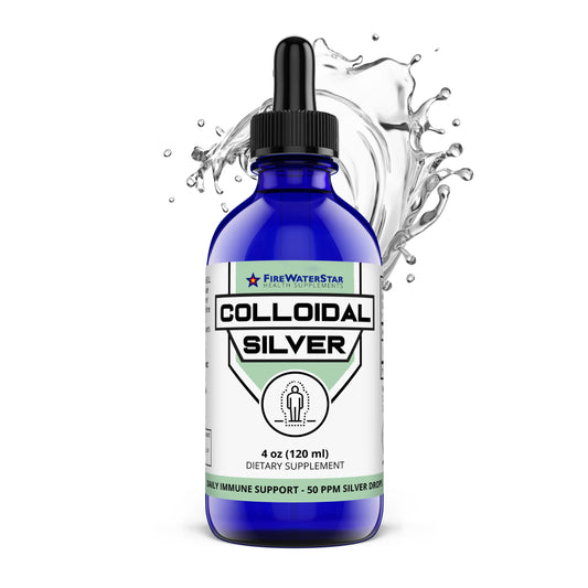 FWS Colloidal Silver 4 oz glass bottle front view