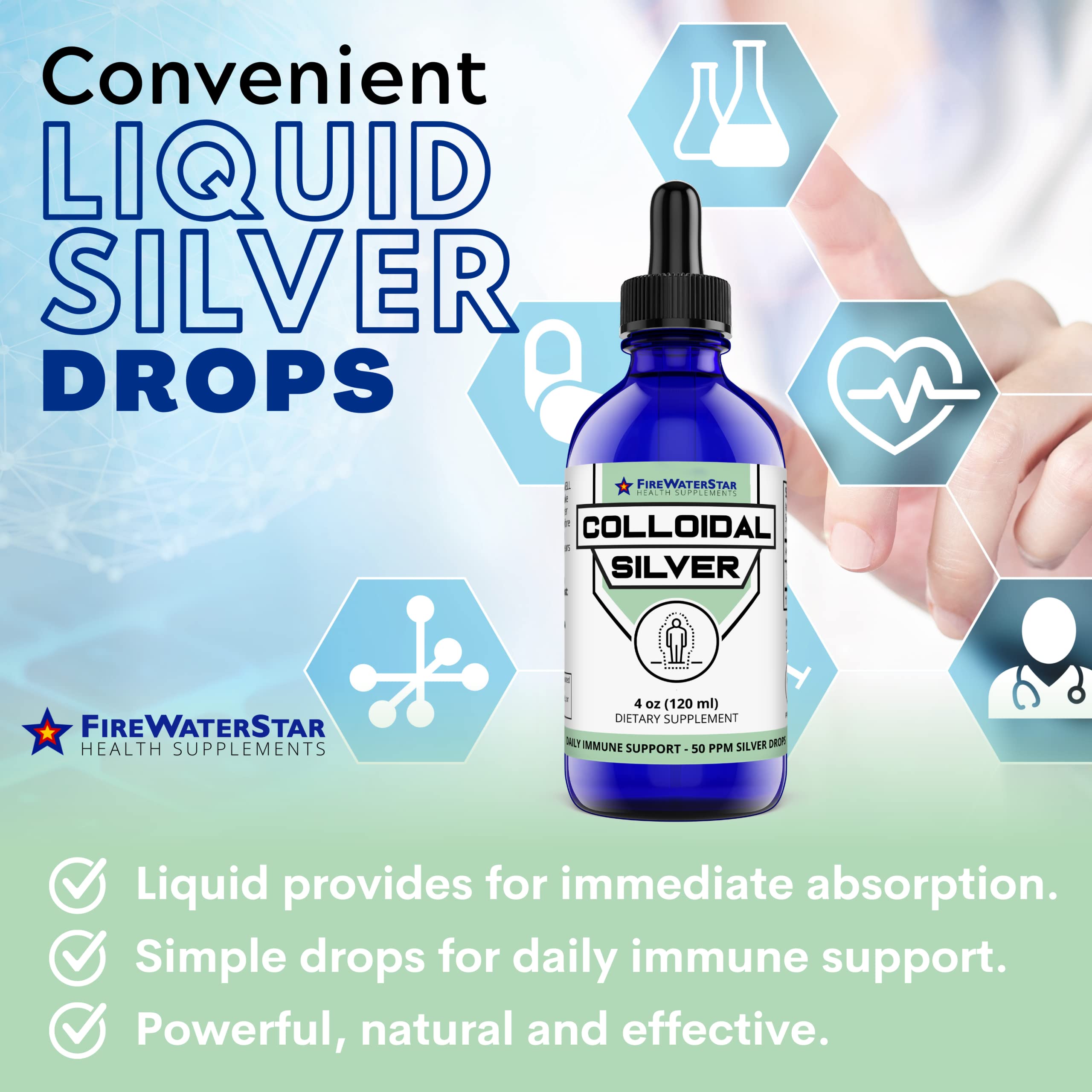 Colloidal silver with dropper top