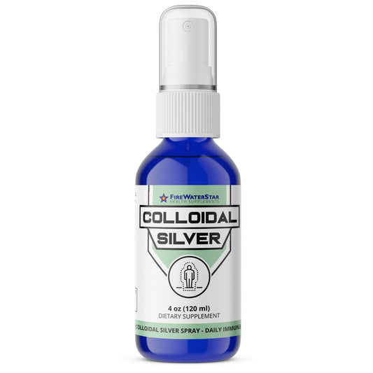 Front view of FWS Colloidal Silver Spray 4 oz bottle