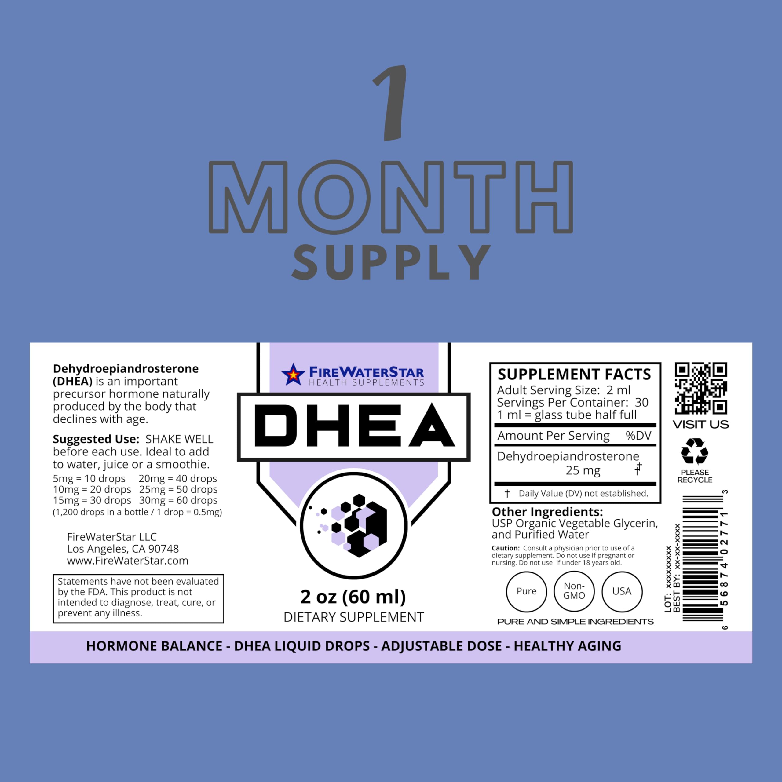 Pure ingredients: DHEA, organic vegetable glycerin, purified water