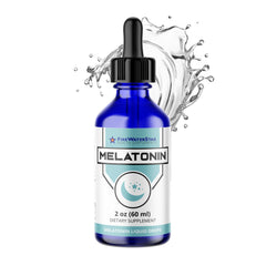 Front view of FWS Liquid Melatonin Drops 2 oz bottle