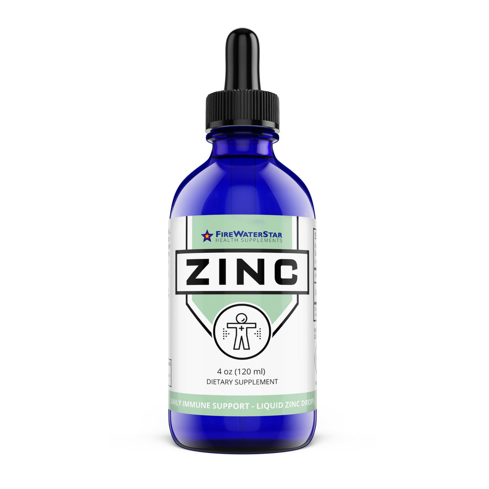 Front view of FWS Liquid Zinc Supplement 4 oz bottle
