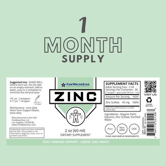 Close-up of FWS zinc liquid drops in dropper bottle