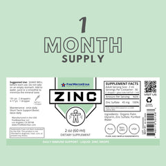 Close-up of FWS zinc liquid drops in dropper bottle