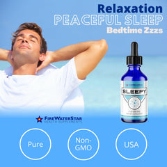 Glass dropper bottle of FWS Sleepy sleep aid