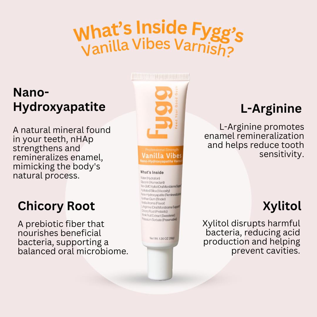 Varnish being applied to tooth enamel