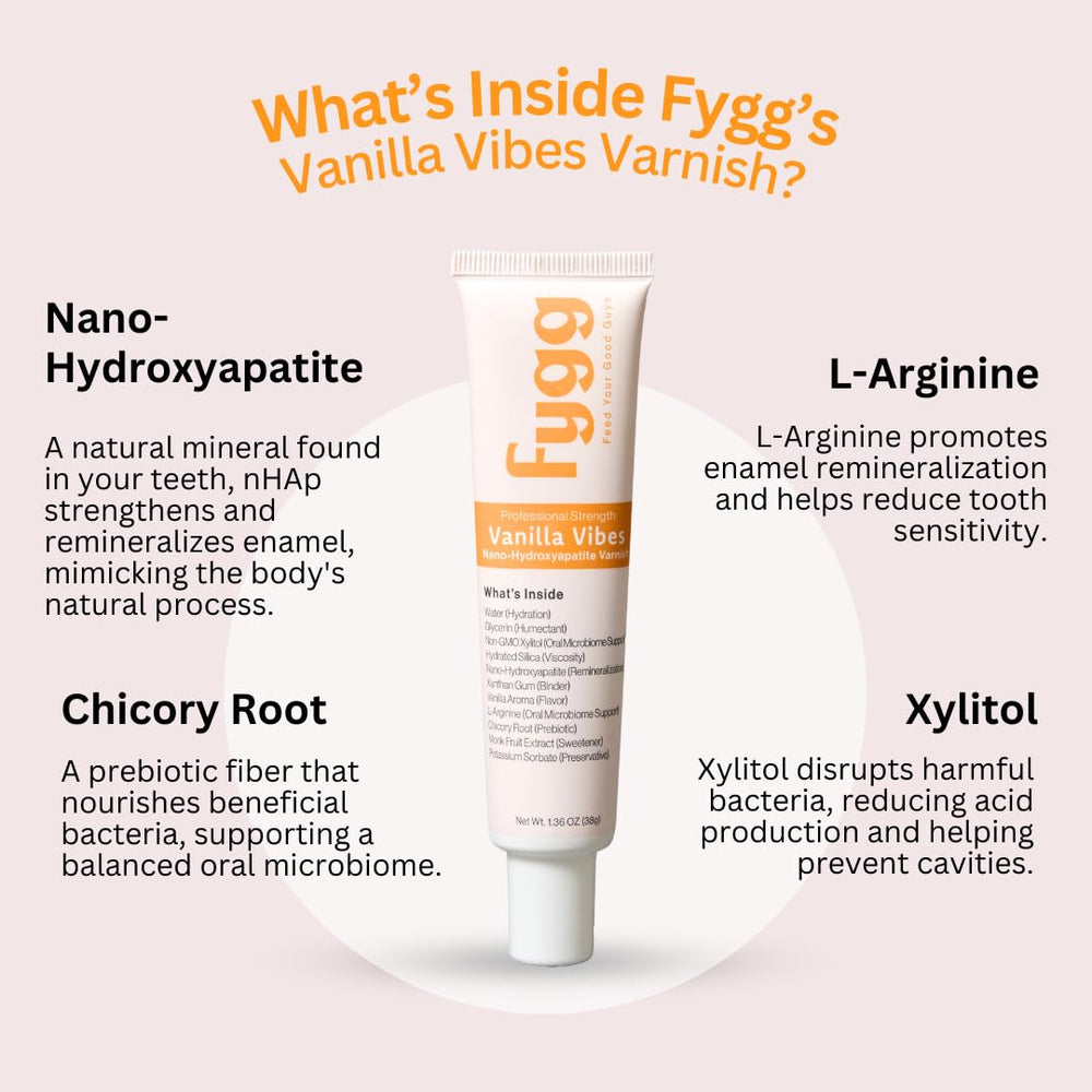 Varnish being applied to tooth enamel