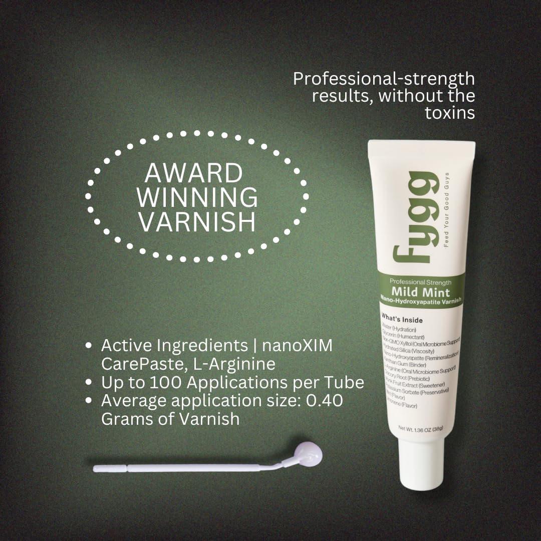 Mint-flavored fluoride-free varnish with no aftertaste