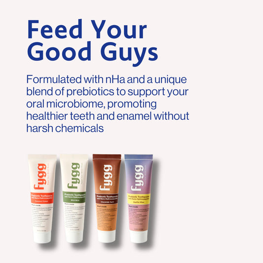 Close-up of nano-hydroxyapatite and key ingredients in Fygg toothpaste