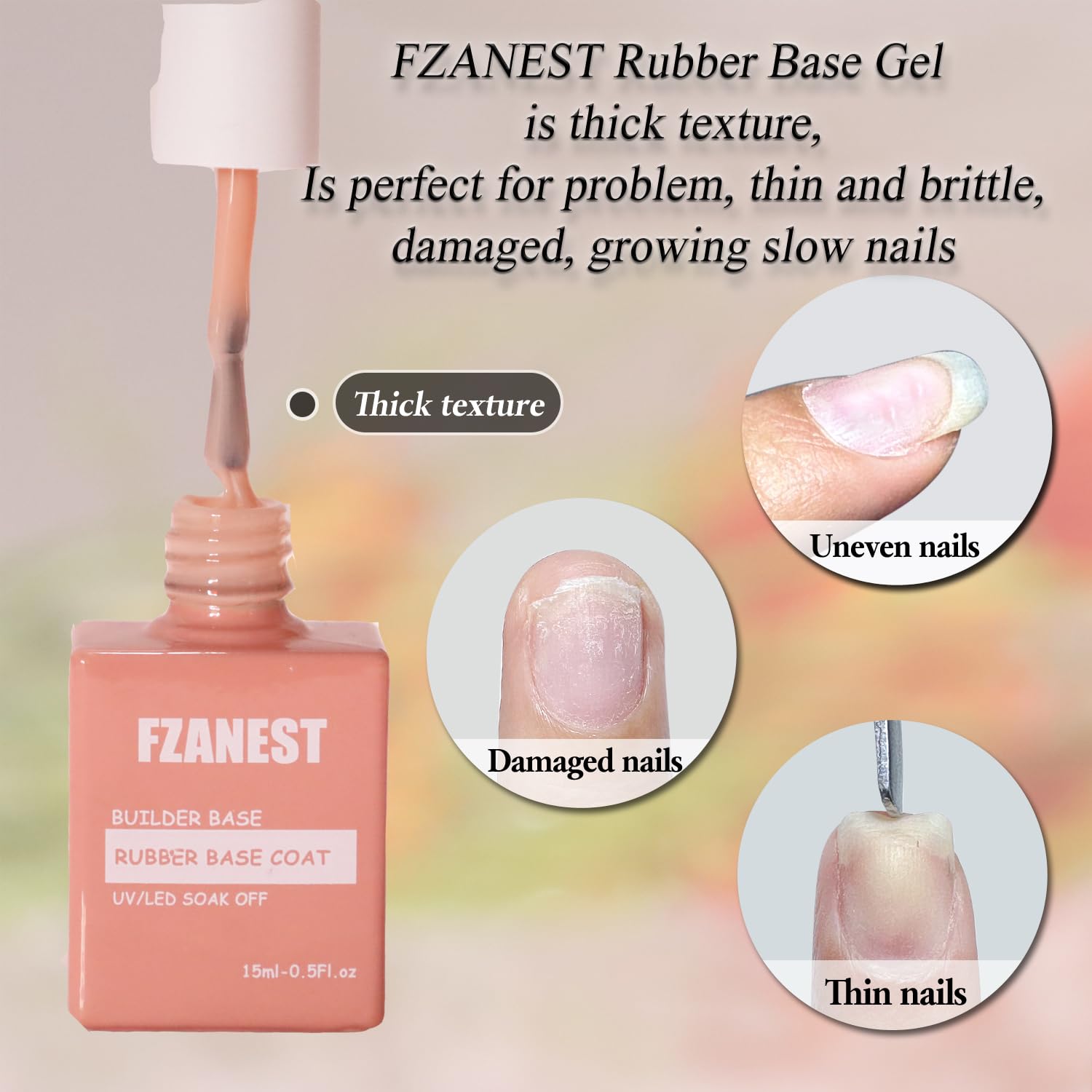 FZANEST self leveling gel enables 2 cm extensions with controlled spreading.
