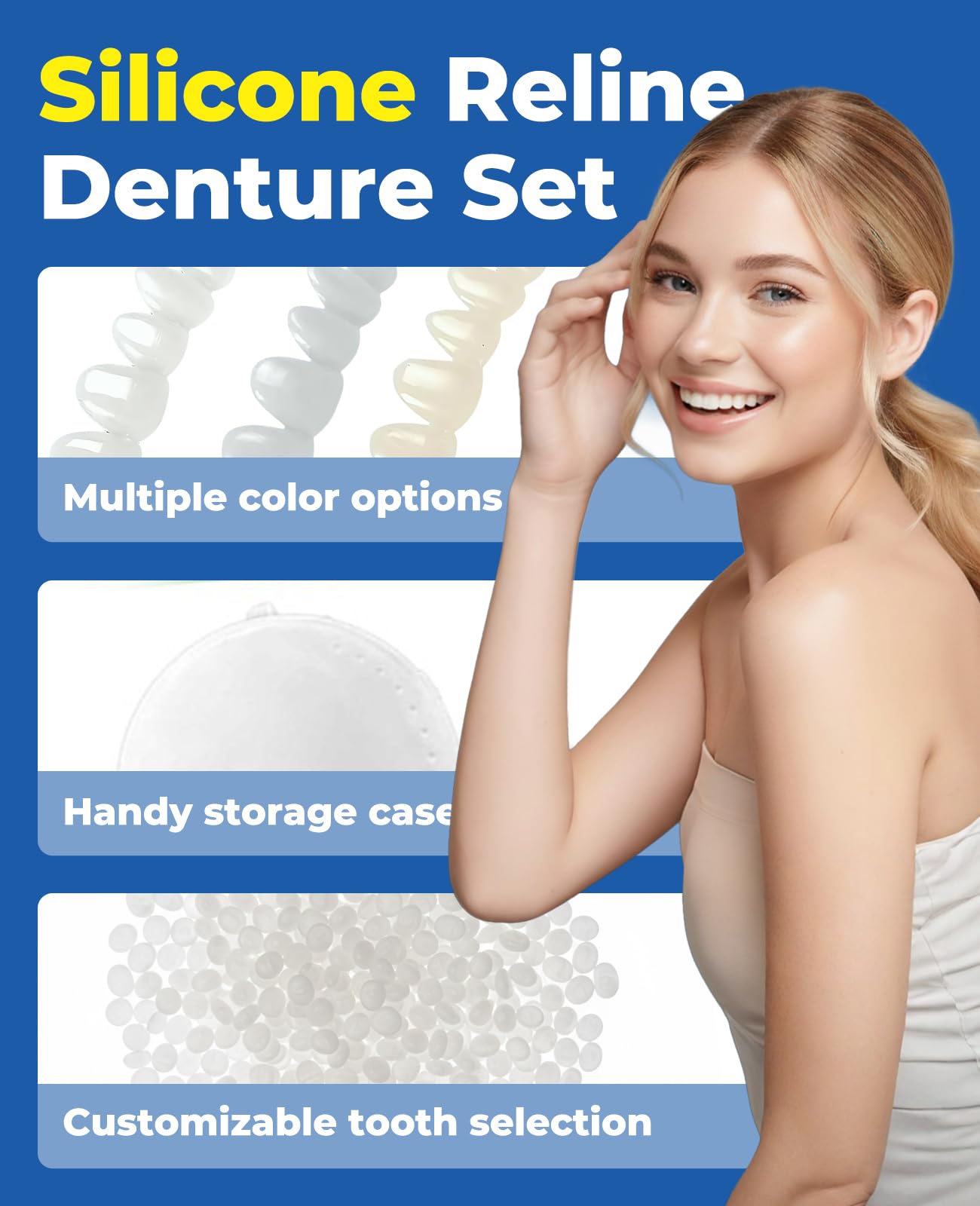 Beads molded to fit upper and lower teeth