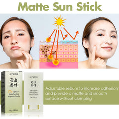 Gaayou Matte Sun Stick label emphasizes water resistance for outdoor activities.