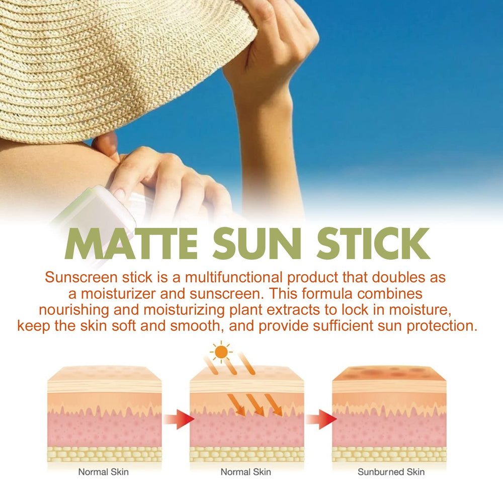 Gaayou Matte Sun Stick leaves a matte, non-white finish on skin.