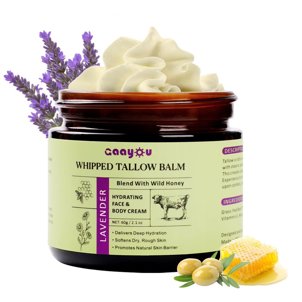 Gaayou whipped beef tallow face cream texture for deep hydration and nourishment.