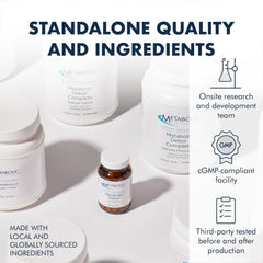 Close-up of GABA 500mg capsules for brain support