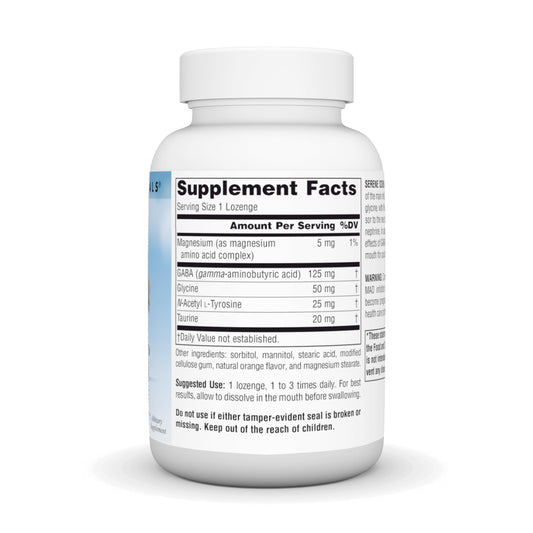 GABA Calm ingredients: GABA, taurine, glycine, and N-acetyl L-tyrosine