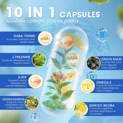 Graphic highlighting natural relaxation and sleep support