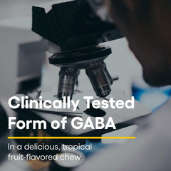 Close-up of GABA chewable tablets on white background