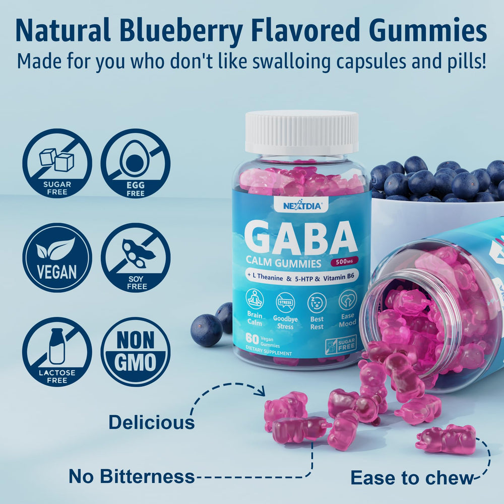 Adult calm supplement GABA gummies blueberry flavor