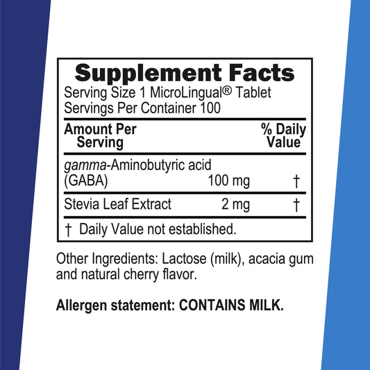 Instant-dissolve microLingual GABA tablets