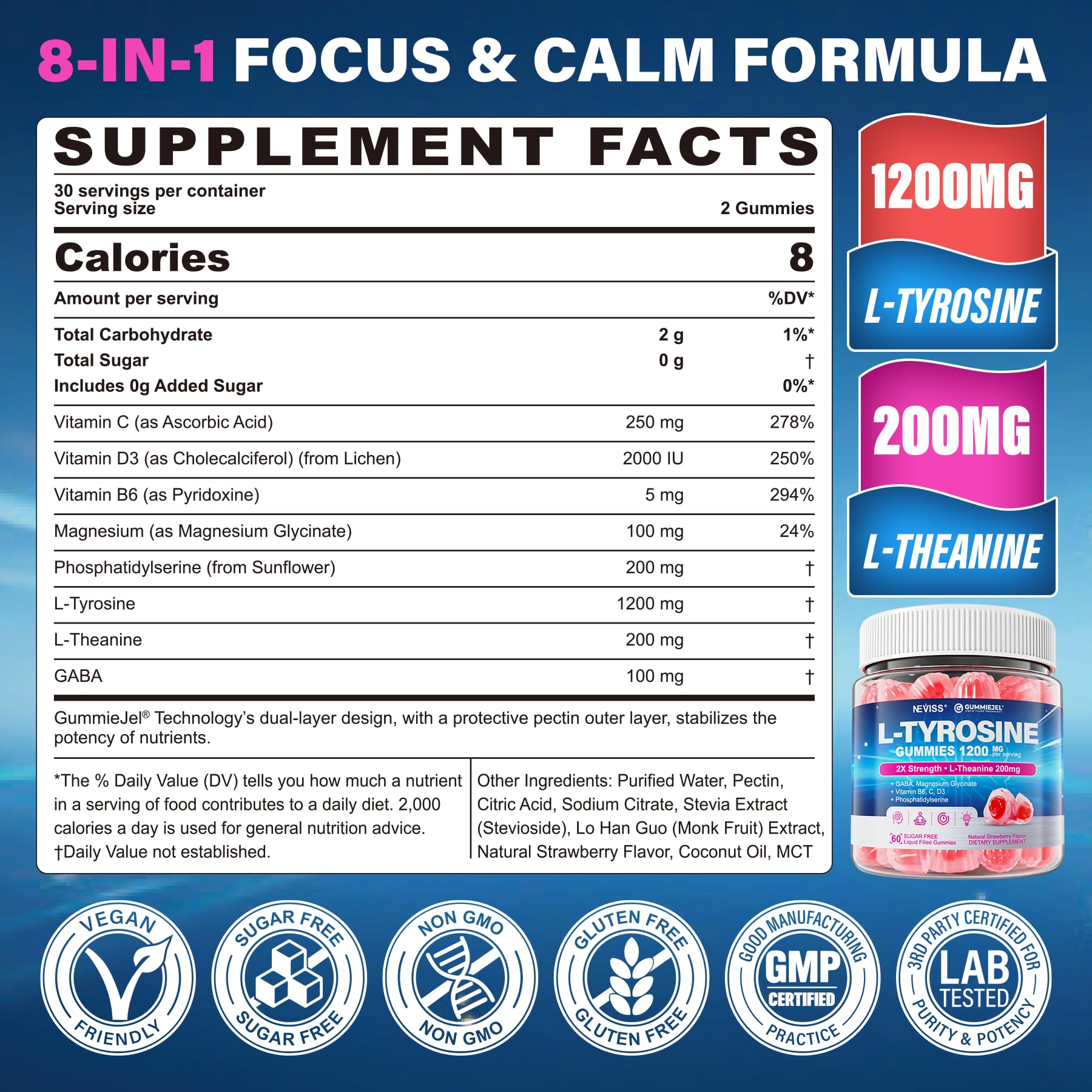 GABA and L-Theanine calm focus gummies